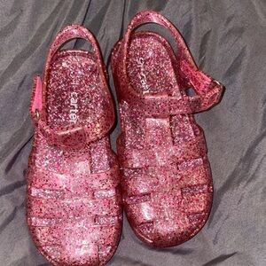 Carter's Pink Glitter Jelly Sandals with Ankle Strap